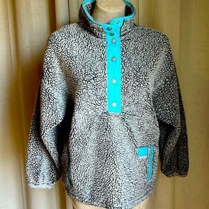 Justice Gray and Teal Sherpa Pullover Jacket